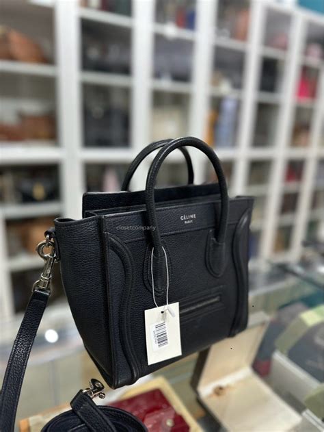 celine nano price 2018|CELINE Drummed Calfskin Nano Luggage Black .